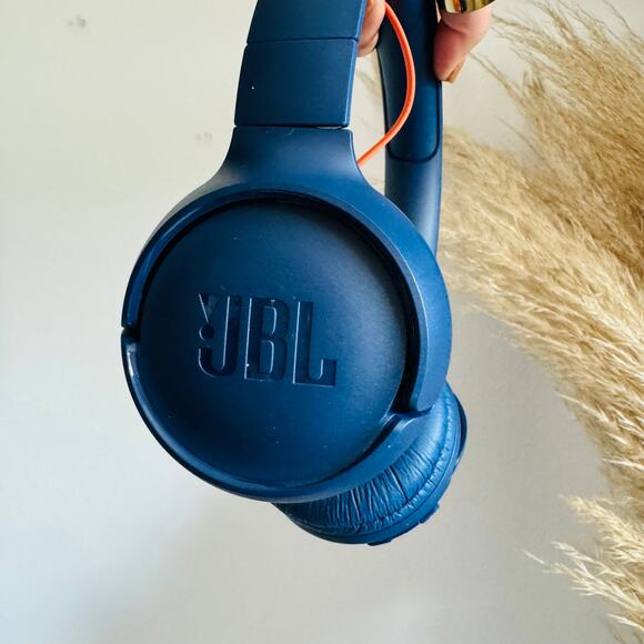 NEW JBL 510T Navy Blue Orange Wireless Bluetooth Over Ear Chunky Headphones - Picture 6 of 14